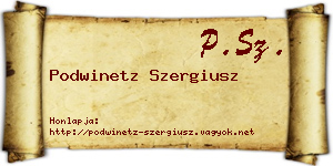 Podwinetz Szergiusz névjegykártya